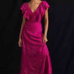 Hutch Fuchsia Metallic dress